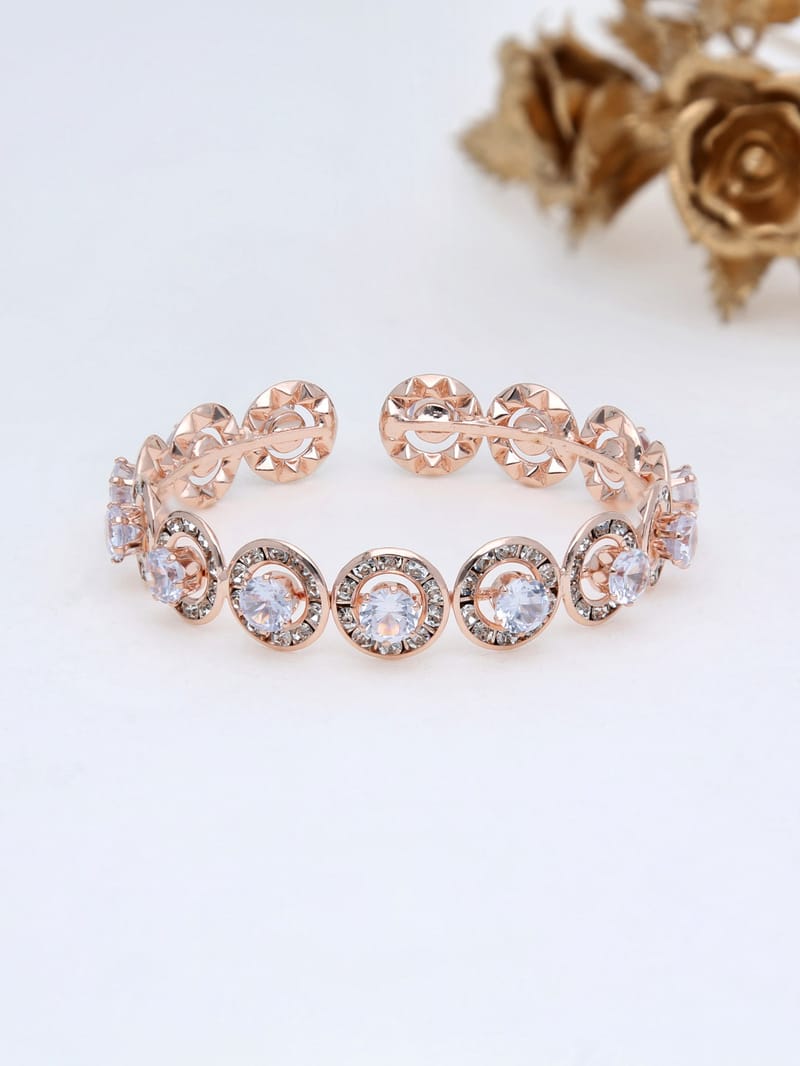 AD / CZ Kada Bracelet in Rose Gold finish - P205RG