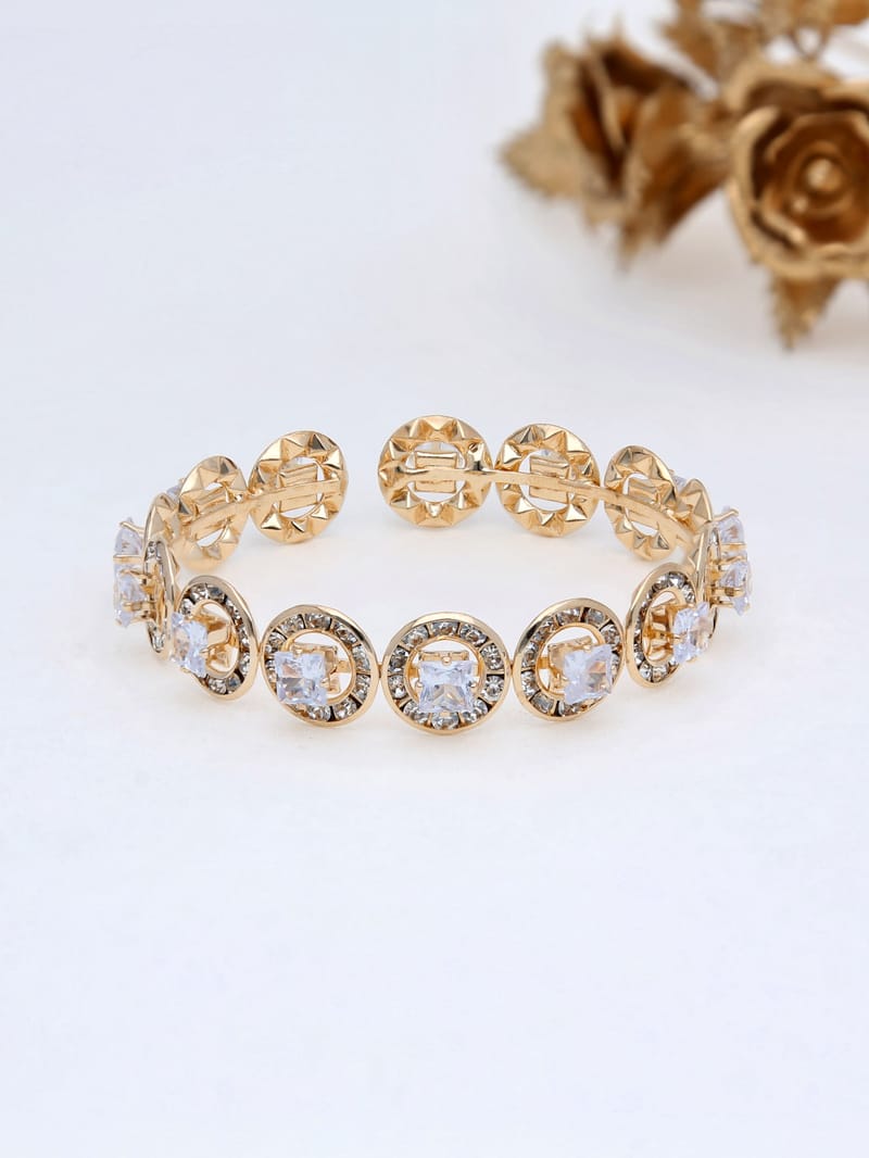AD / CZ Kada Bracelet in Gold finish - P204GO