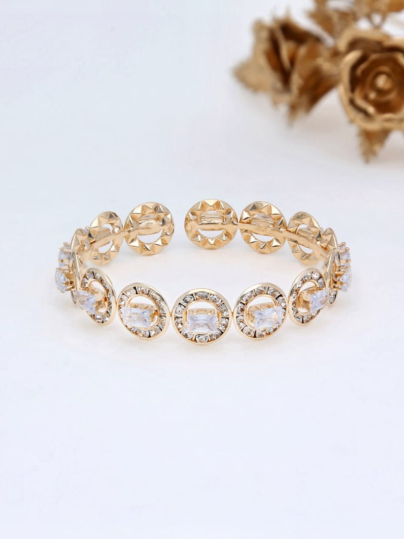 AD / CZ Kada Bracelet in Gold finish - P206GO