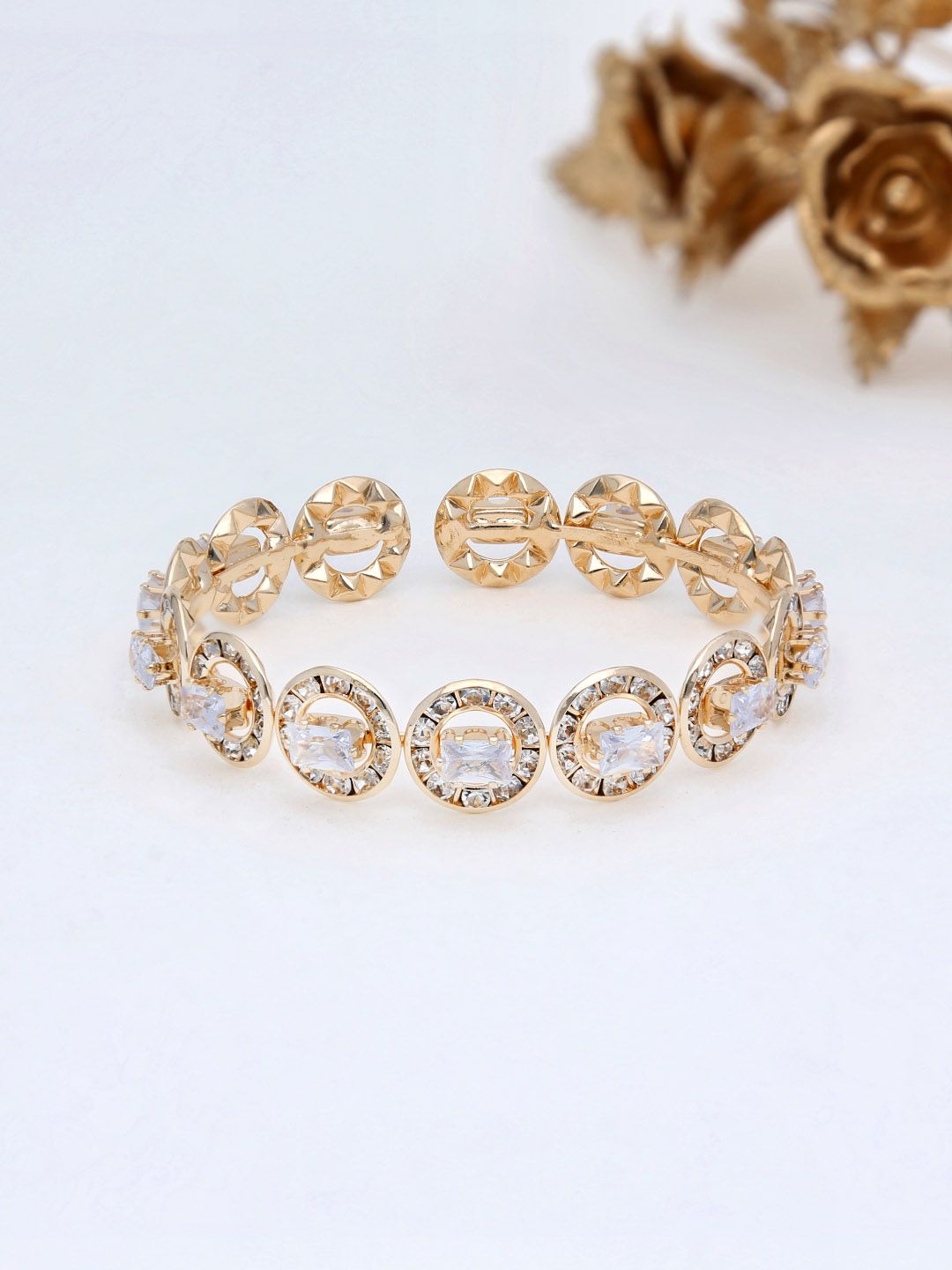AD / CZ Kada Bracelet in Gold finish - P206GO