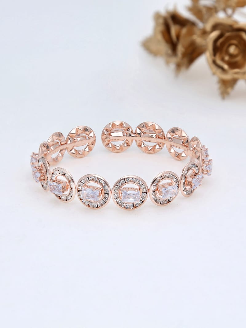 AD / CZ Kada Bracelet in Rose Gold finish - P206RG