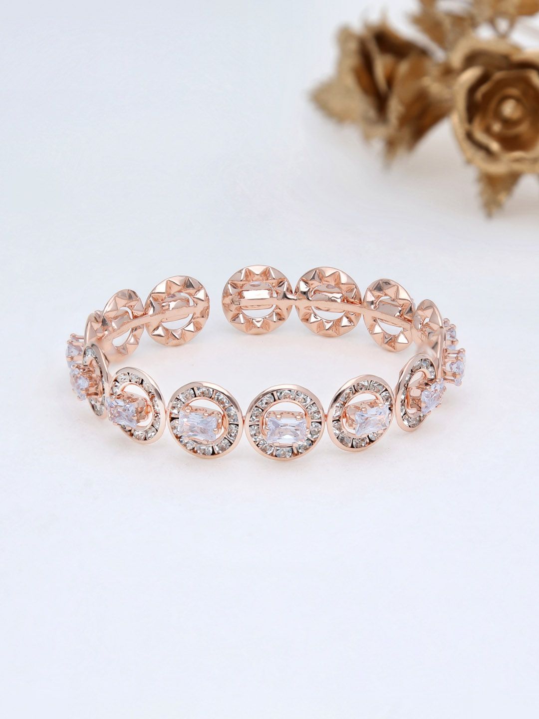 AD / CZ Kada Bracelet in Rose Gold finish - P206RG