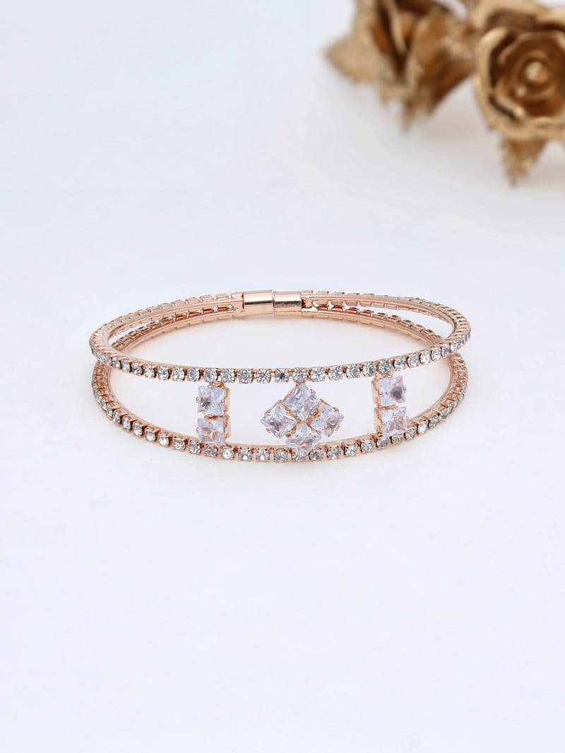 AD / CZ Kada Bracelet in Rose Gold finish - P16RG