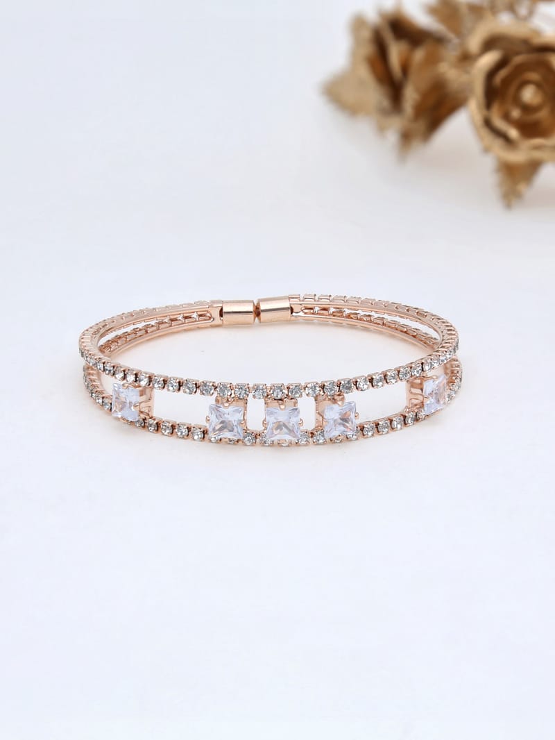 AD / CZ Kada Bracelet in Rose Gold finish - P20RG