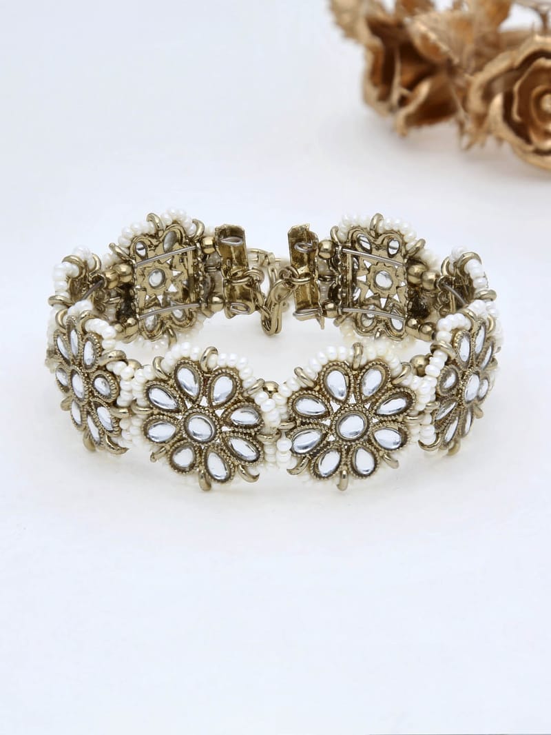 Kundan Loose / Link Bracelet in Mehendi finish - R1042MH