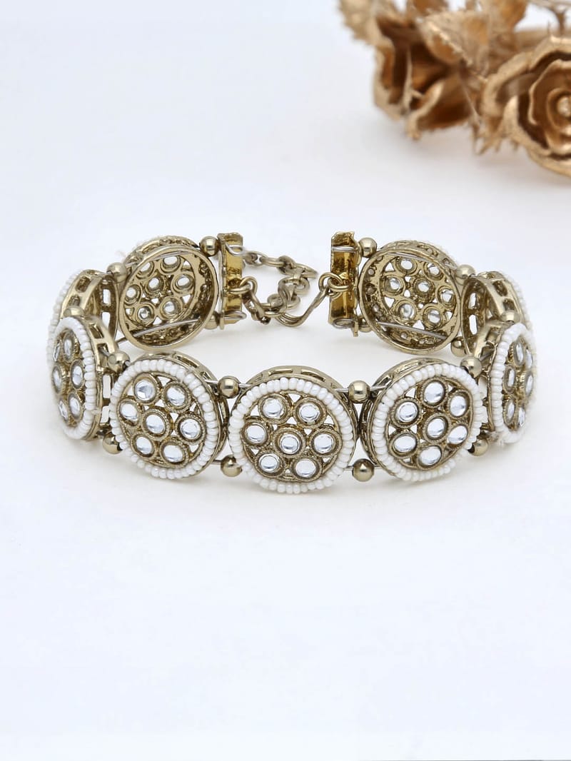 Kundan Loose / Link Bracelet in Mehendi finish - R1015MH