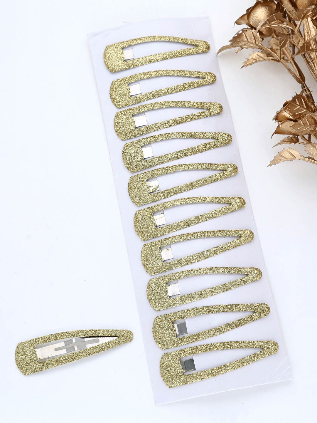 Plain Tik Tak Hair Pin with Golden Jari - THF1773