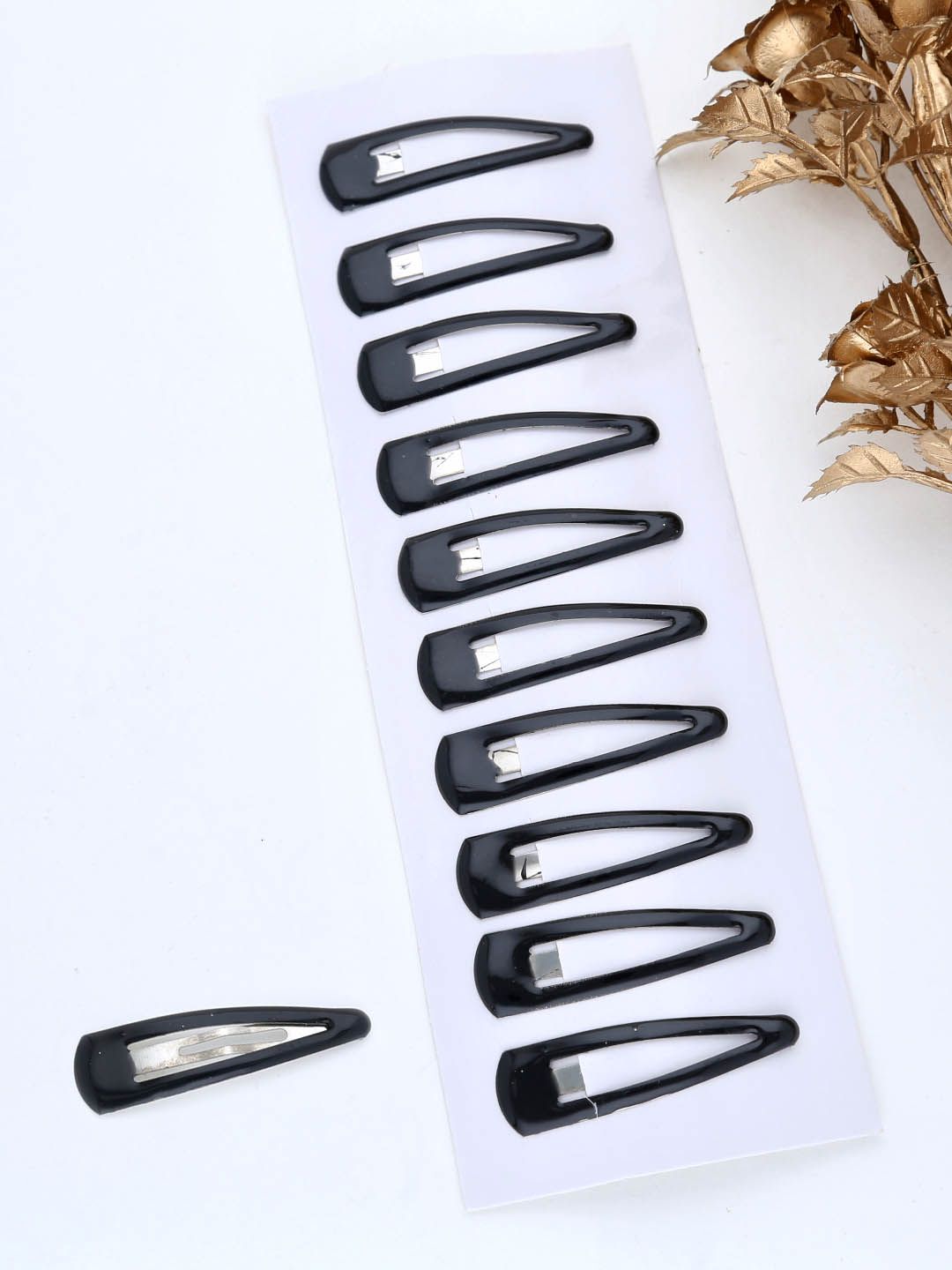 Plain Tik Tak Hair Pin in Black color - THF1774