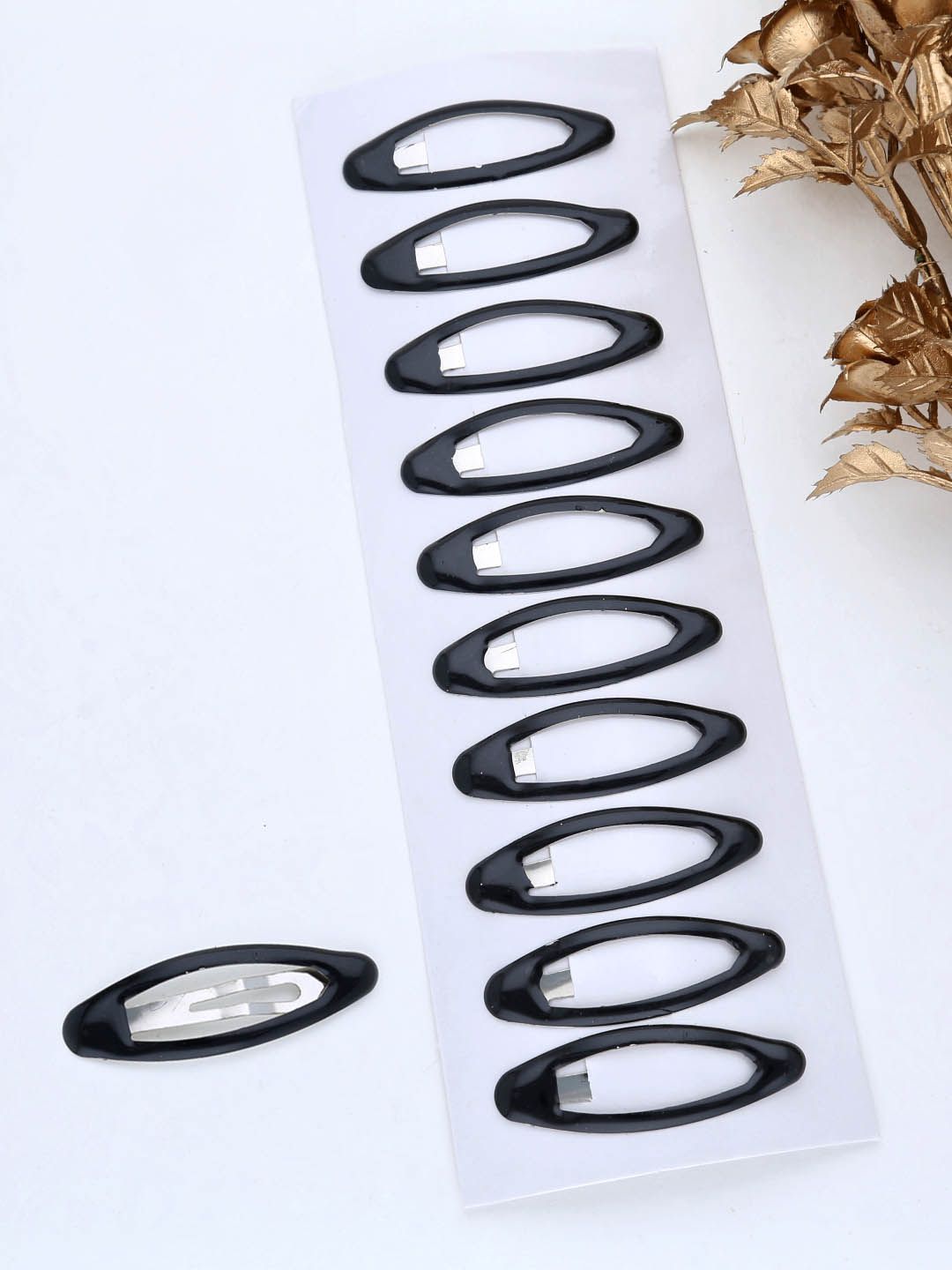 Plain Tik Tak Hair Pin in Black color - THF1781