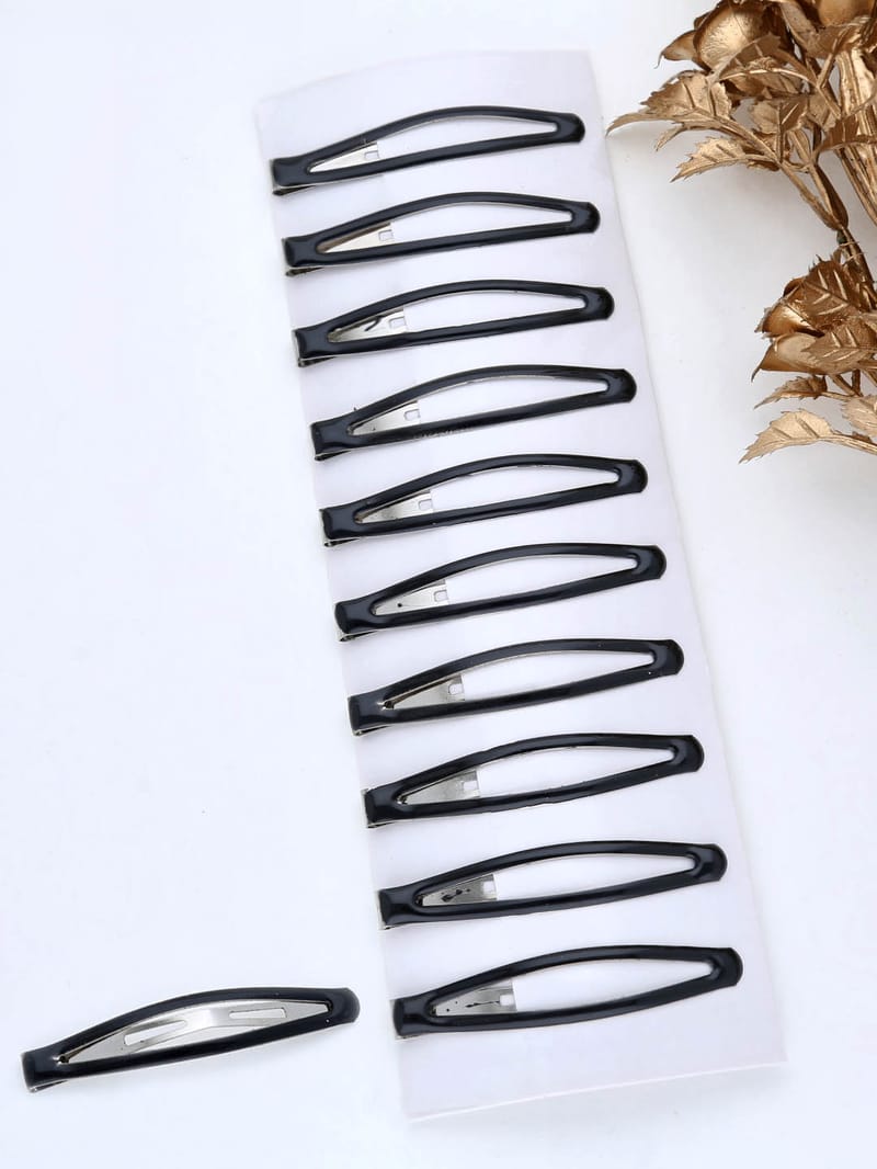 Plain Tik Tak Hair Pin in Black color - THF1789