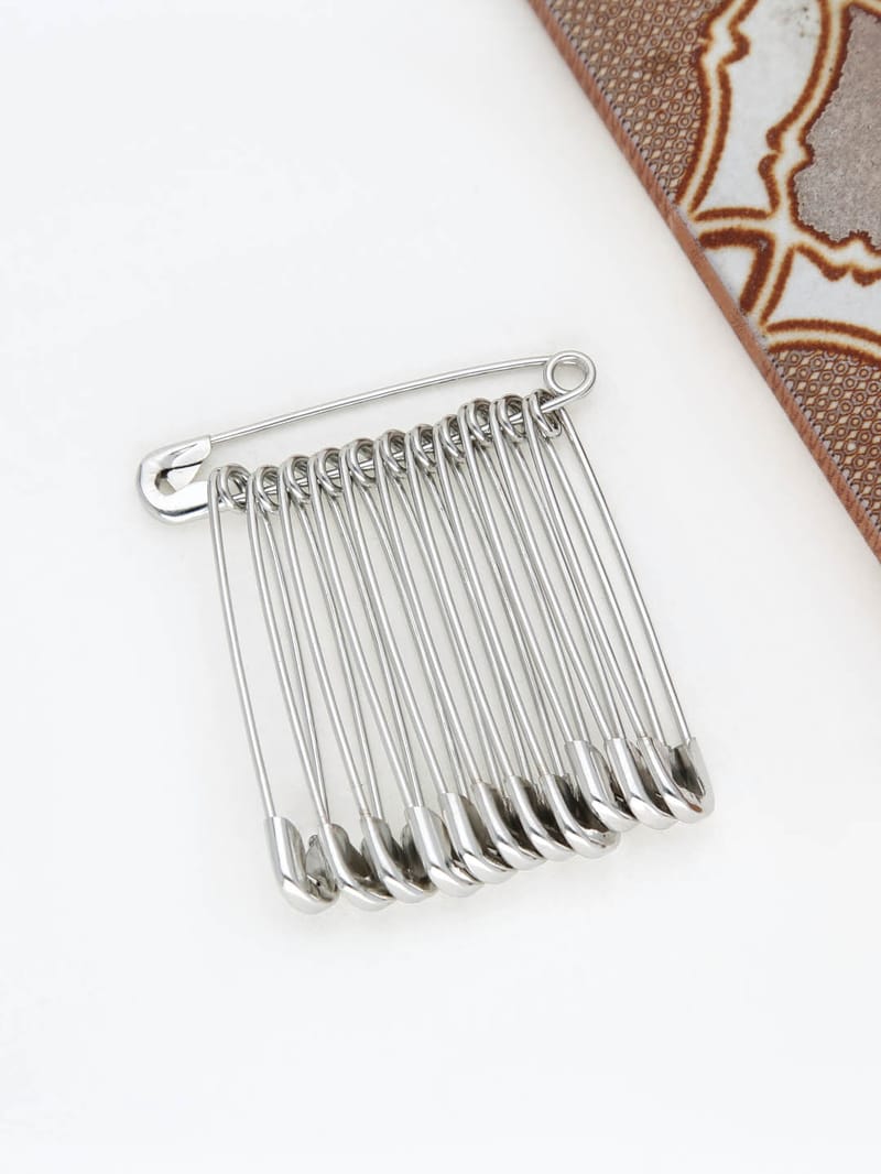 Safety Pins in Rhodium finish - 4 No