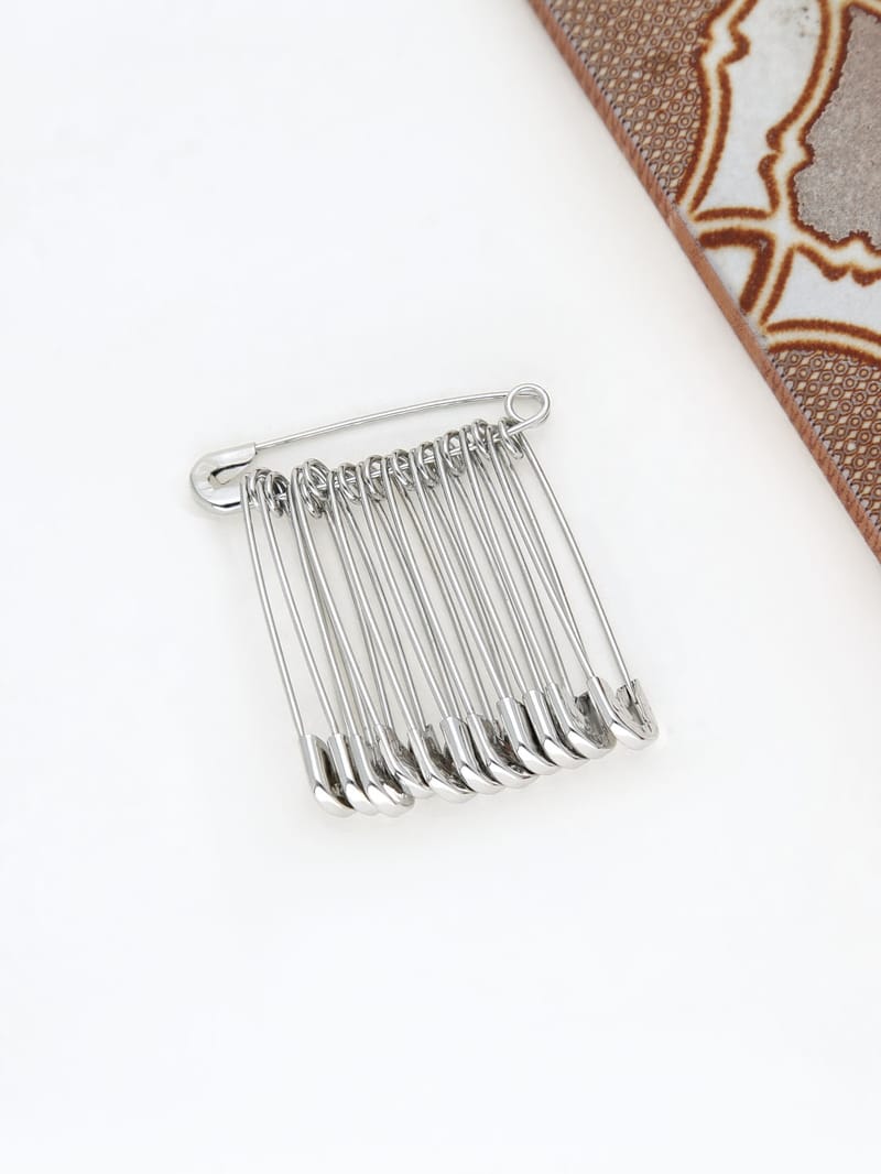 Safety Pins in Rhodium finish - 2 No