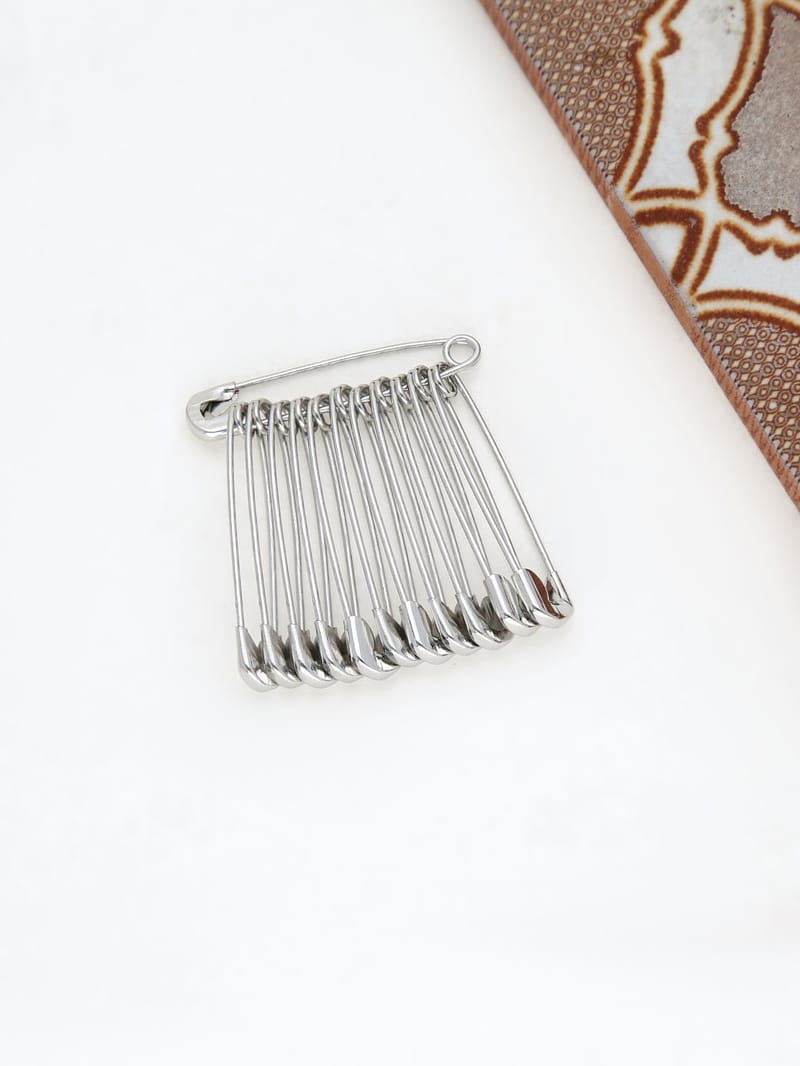 Safety Pins in Rhodium finish - 1 No