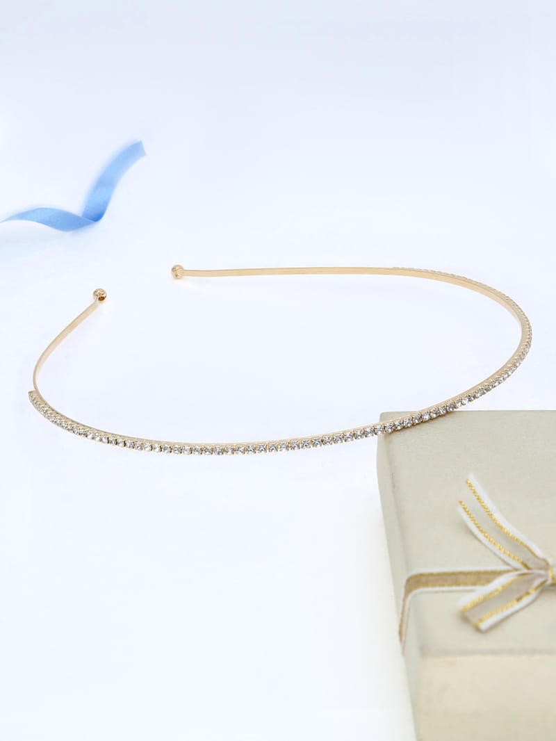 One Line Stone Hair Band in Gold finish - KC1GO