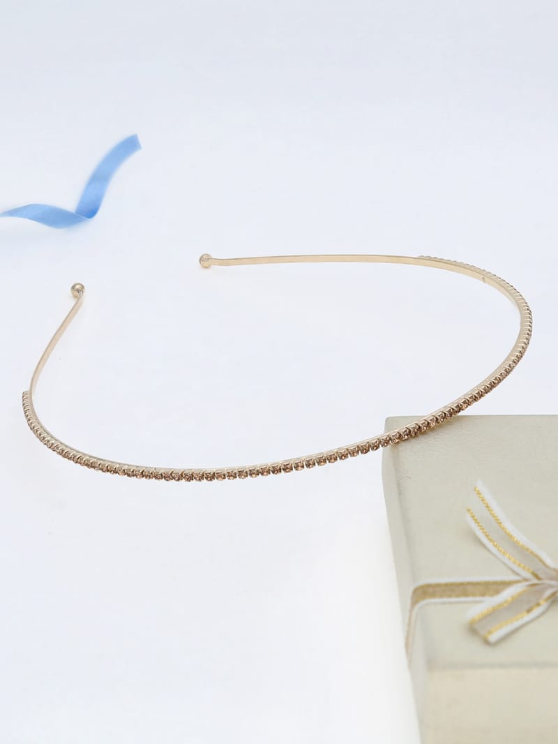 One Line Stone Hair Band in Gold finish - KC1LCT