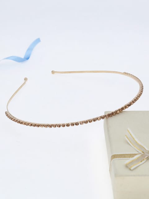 One Line Stone Hair Band in Gold finish - THF1838LCT