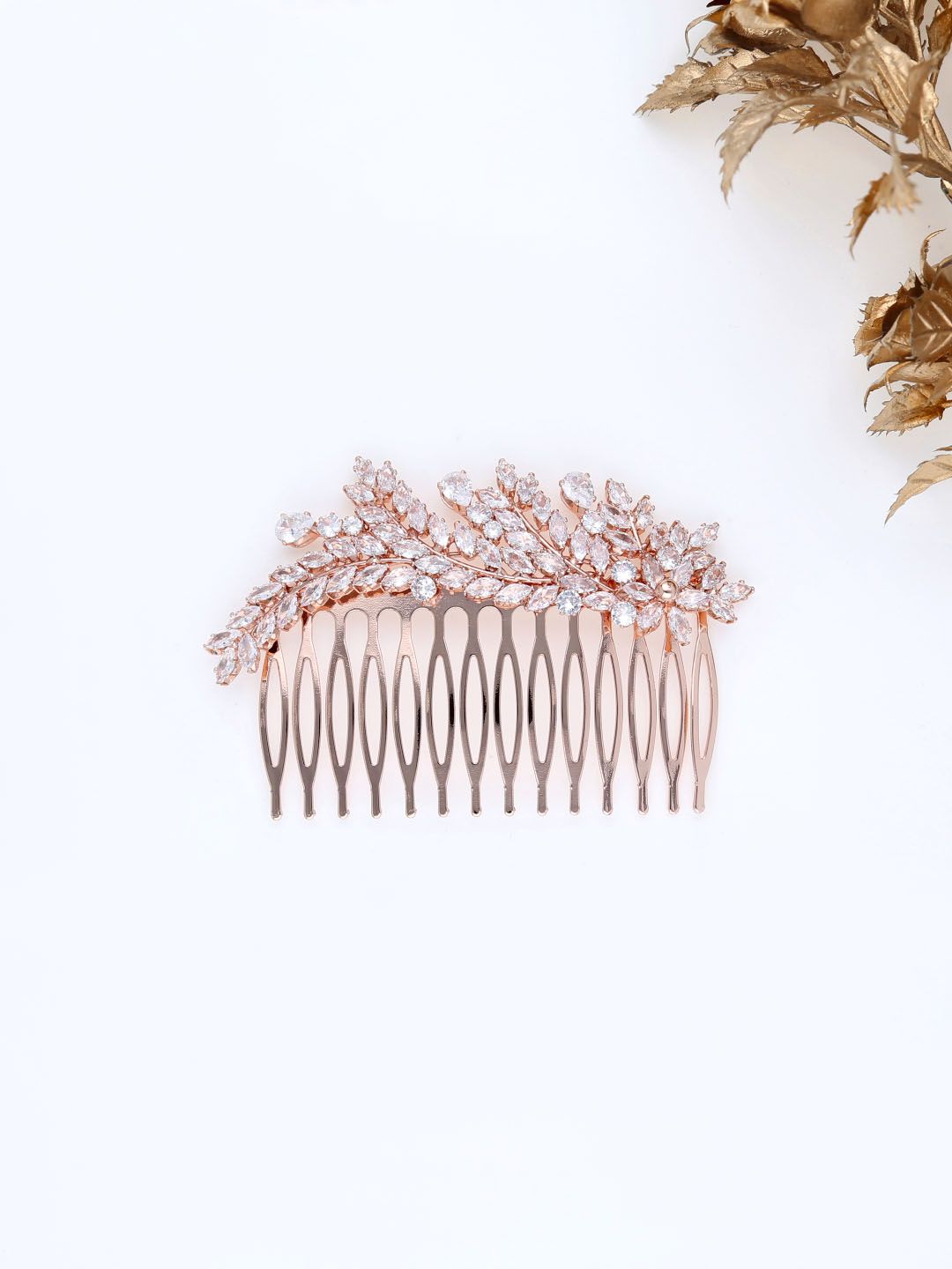 AD / CZ Comb in Rose Gold finish - THF1911