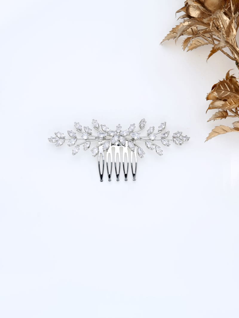 AD / CZ Comb in Rhodium finish - THF1937