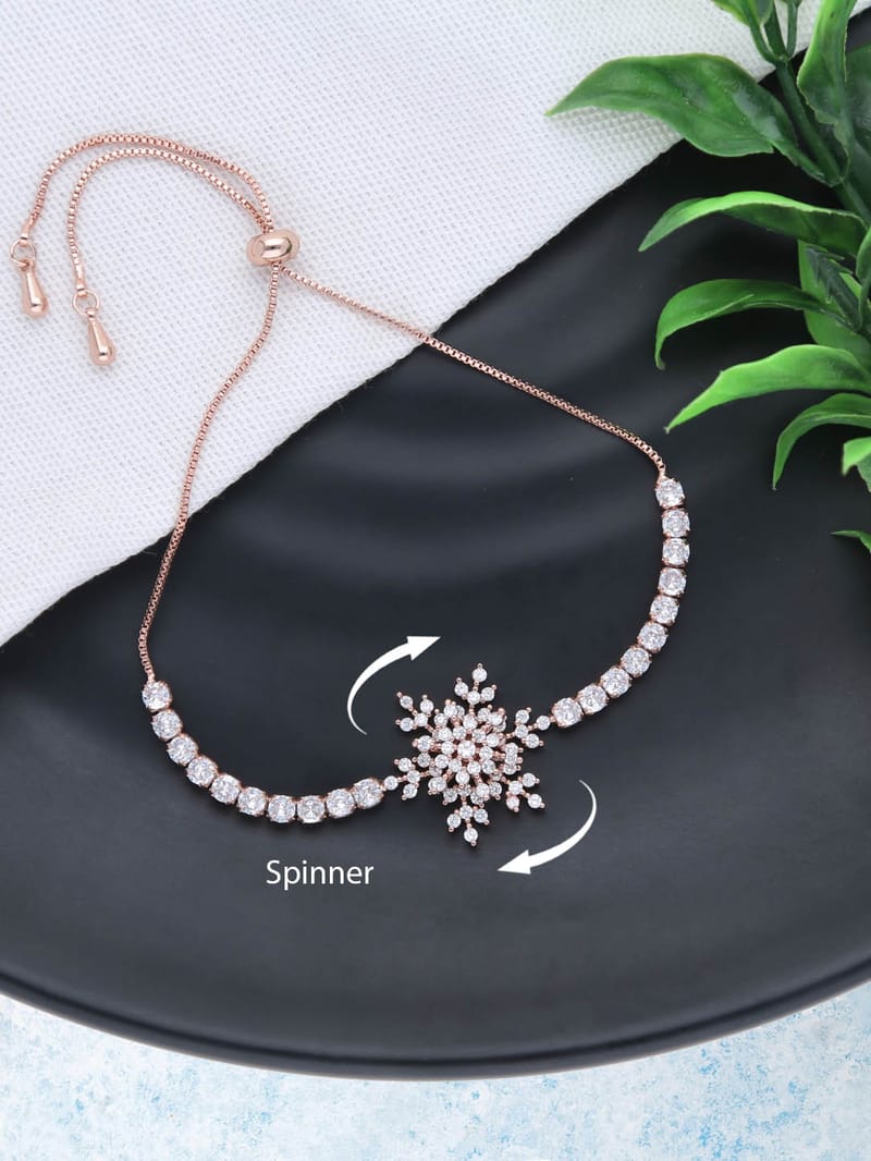 Rotating Loose / Link Bracelet in Rose Gold finish - THF2257
