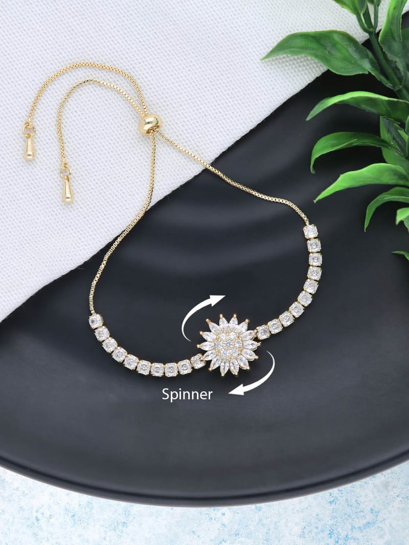 Rotating Loose / Link Bracelet in Gold finish - THF2258