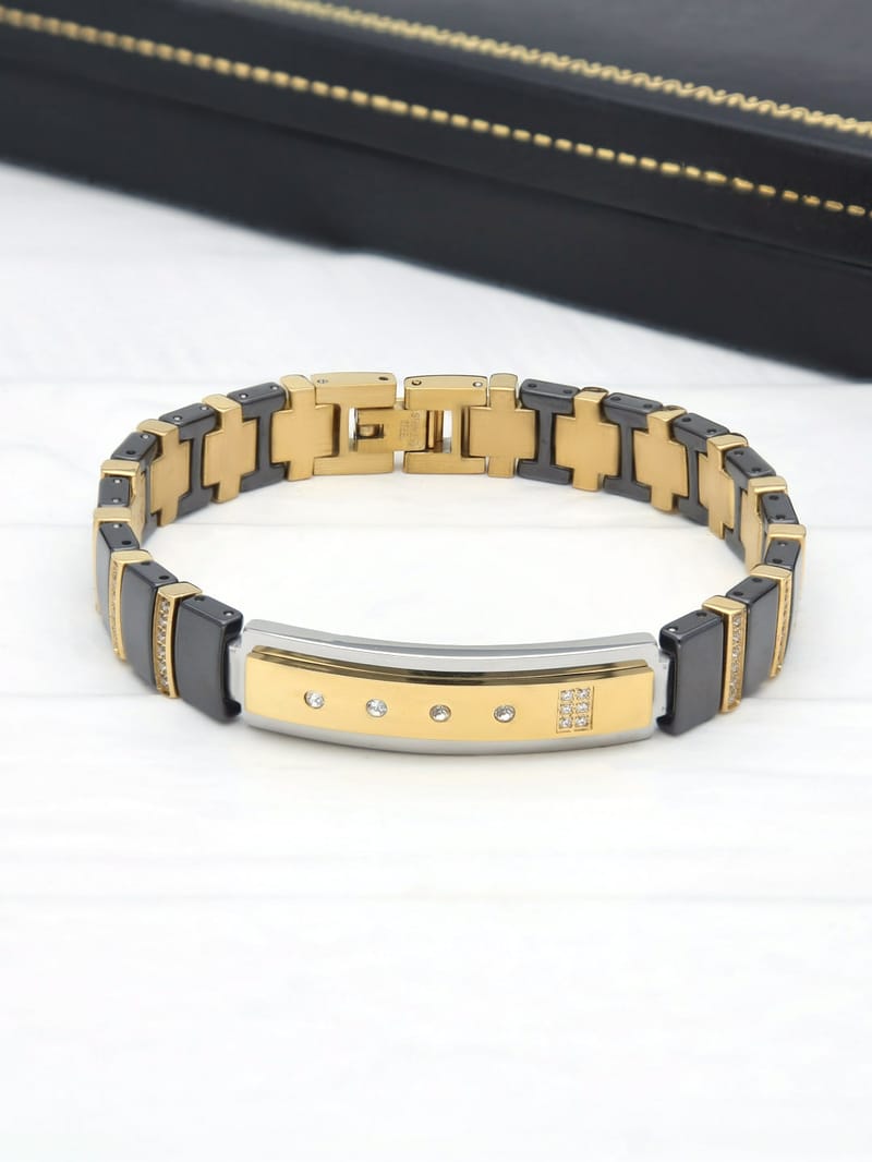Western Loose / Link Bracelet in Gold finish - THF2308