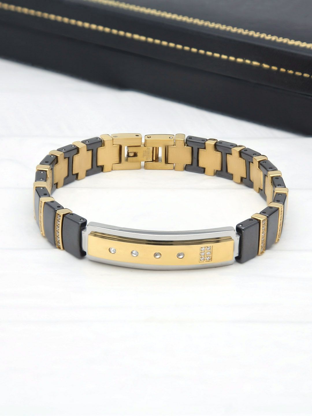 Western Loose / Link Bracelet in Gold finish - THF2308