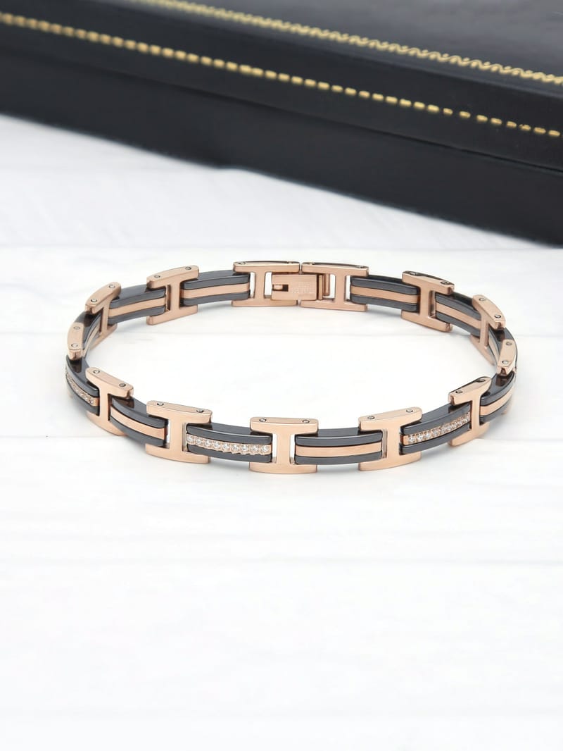 Western Loose / Link Bracelet in Rose Gold finish - THF2318