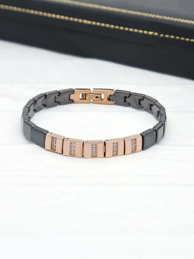 Western Loose / Link Bracelet in Rose Gold finish - THF2328